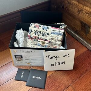 Chanel Graffiti Cambon Printed Mini Coco 2005 Multicolor Fabric Shoulder Bag